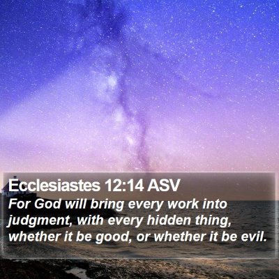 Ecclesiastes 12:14 ASV Bible Verse Image