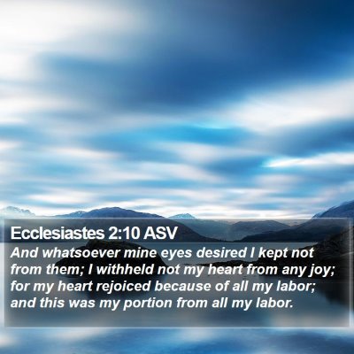 Ecclesiastes 2:10 ASV Bible Verse Image
