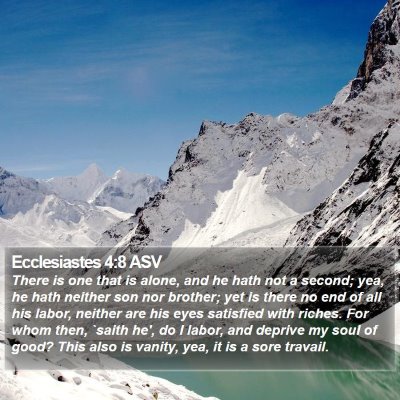 Ecclesiastes 4:8 ASV Bible Verse Image