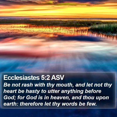 Ecclesiastes 5:2 ASV Bible Verse Image