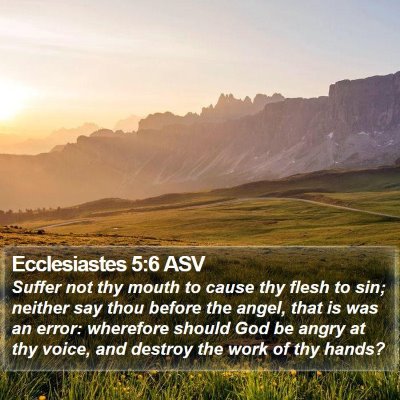 Ecclesiastes 5:6 ASV Bible Verse Image