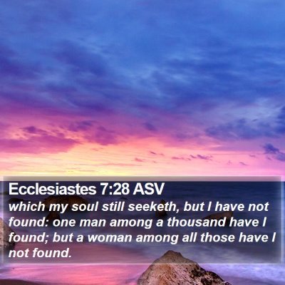 Ecclesiastes 7:28 ASV Bible Verse Image