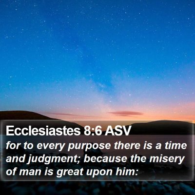 Ecclesiastes 8:6 ASV Bible Verse Image