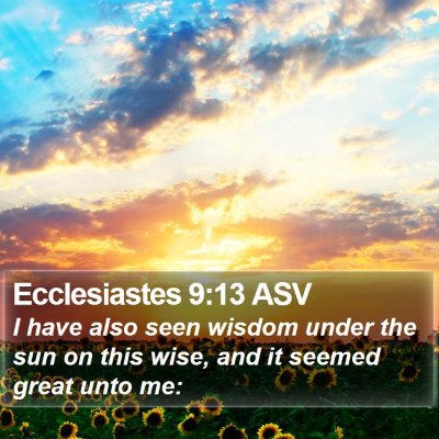 Ecclesiastes 9:13 ASV Bible Verse Image
