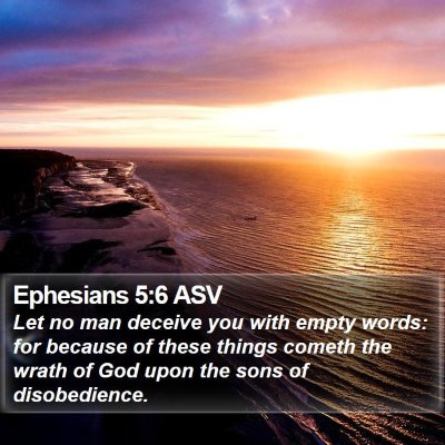 Ephesians 5:6 ASV Bible Verse Image
