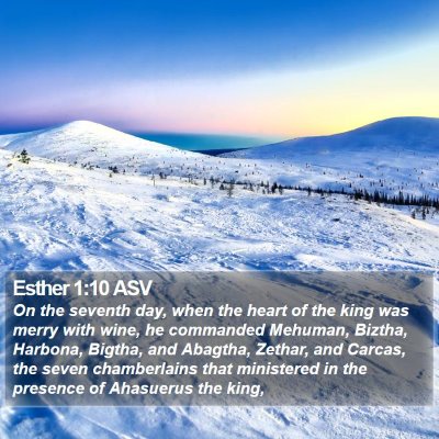 Esther 1:10 ASV Bible Verse Image