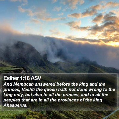 Esther 1:16 ASV Bible Verse Image