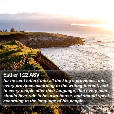 Esther 1:22 ASV Bible Verse Image