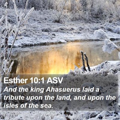 Esther 10:1 ASV Bible Verse Image
