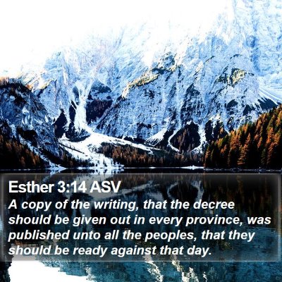 Esther 3:14 ASV Bible Verse Image