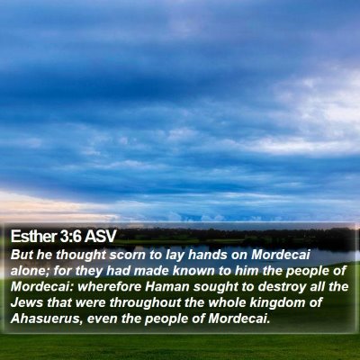 Esther 3:6 ASV Bible Verse Image