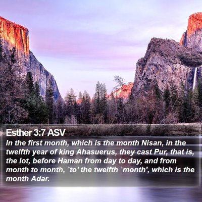Esther 3:7 ASV Bible Verse Image