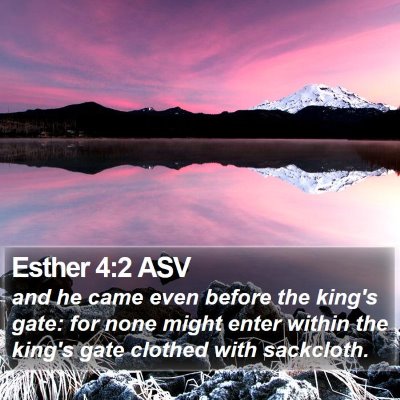 Esther 4:2 ASV Bible Verse Image
