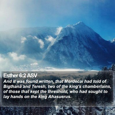 Esther 6:2 ASV Bible Verse Image