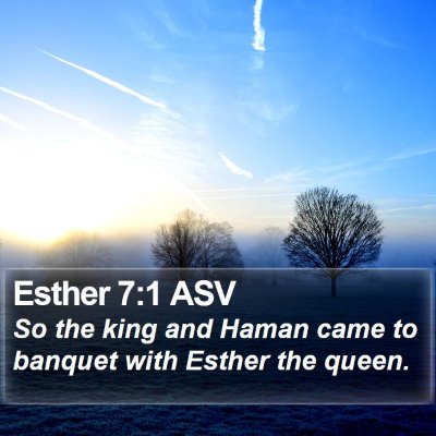 Esther 7:1 ASV Bible Verse Image