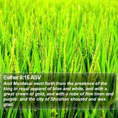 Esther 8:15 ASV Bible Verse Image
