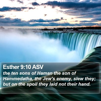 Esther 9:10 ASV Bible Verse Image
