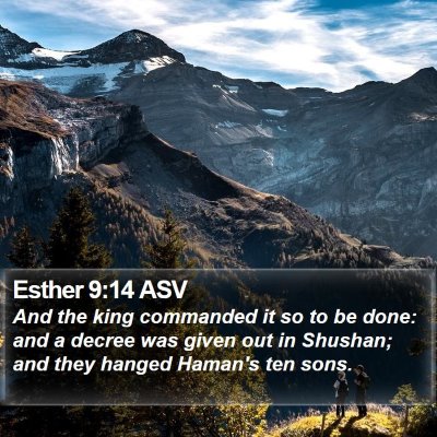 Esther 9:14 ASV Bible Verse Image