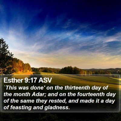 Esther 9:17 ASV Bible Verse Image