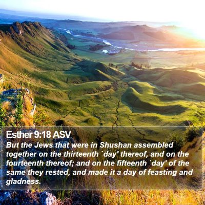 Esther 9:18 ASV Bible Verse Image