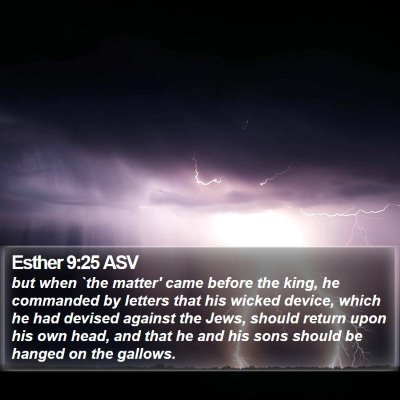 Esther 9:25 ASV Bible Verse Image