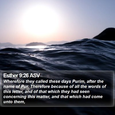 Esther 9:26 ASV Bible Verse Image