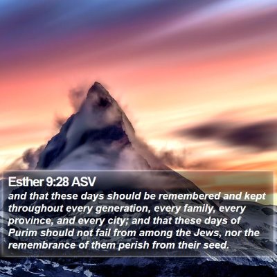 Esther 9:28 ASV Bible Verse Image