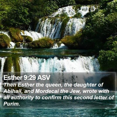 Esther 9:29 ASV Bible Verse Image
