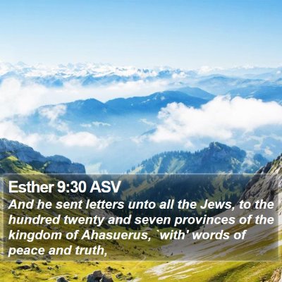 Esther 9:30 ASV Bible Verse Image