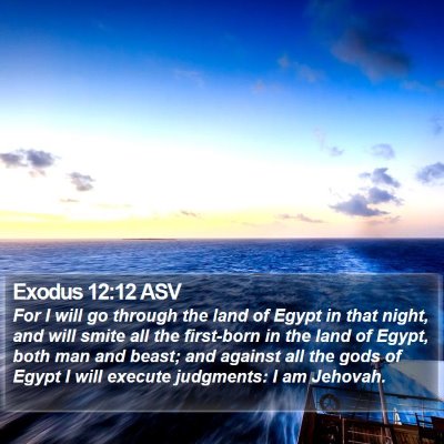 Exodus 12:12 ASV Bible Verse Image