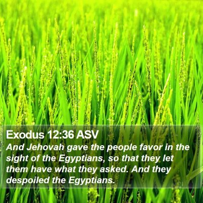 Exodus 12:36 ASV Bible Verse Image