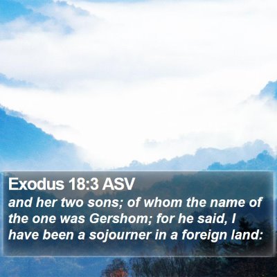 Exodus 18:3 ASV Bible Verse Image