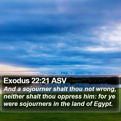 Exodus 22:21 ASV Bible Verse Image