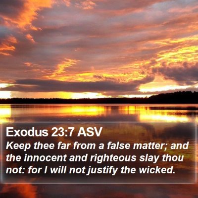 Exodus 23:7 ASV Bible Verse Image