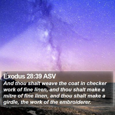 Exodus 28:39 ASV Bible Verse Image