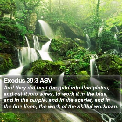 Exodus 39:3 ASV Bible Verse Image