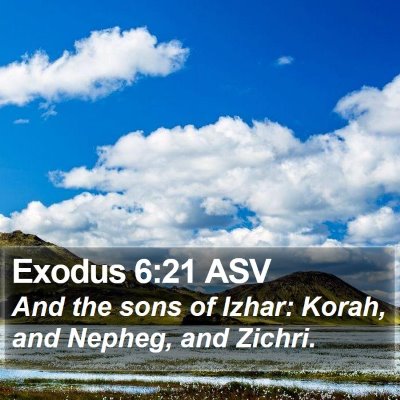 Exodus 6:21 ASV Bible Verse Image