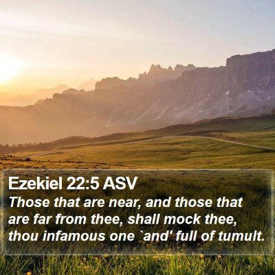 Ezekiel 22:5 ASV Bible Verse Image