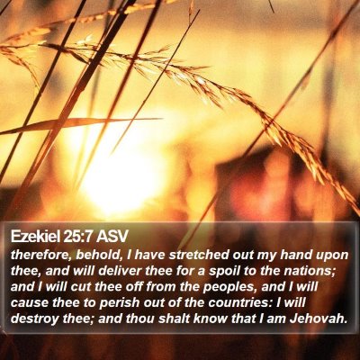 Ezekiel 25:7 ASV Bible Verse Image
