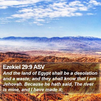 Ezekiel 29:9 ASV Bible Verse Image