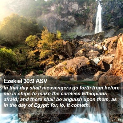Ezekiel 30:9 ASV Bible Verse Image