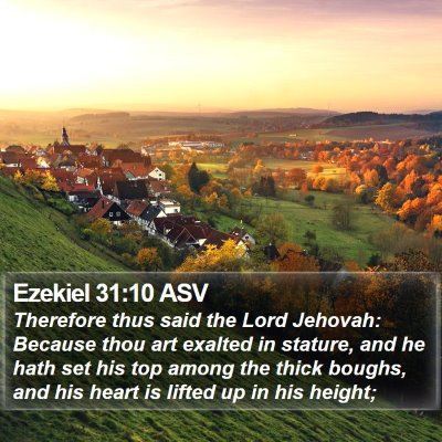 Ezekiel 31:10 ASV Bible Verse Image