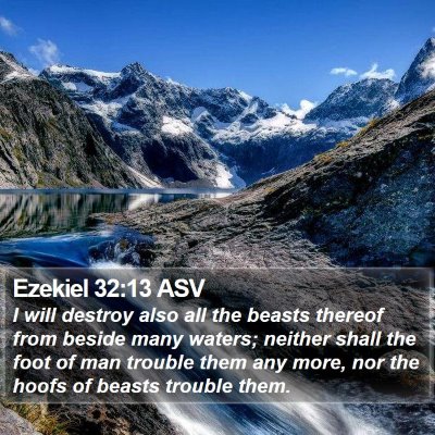 Ezekiel 32:13 ASV Bible Verse Image