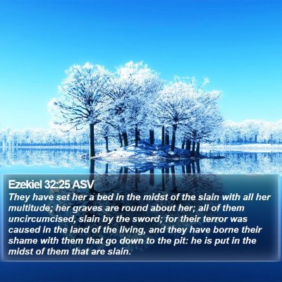 Ezekiel 32:25 ASV Bible Verse Image