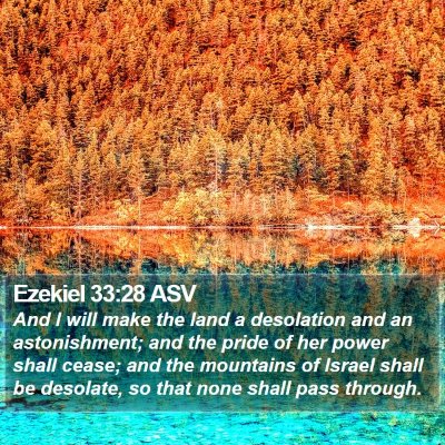 Ezekiel 33:28 ASV Bible Verse Image