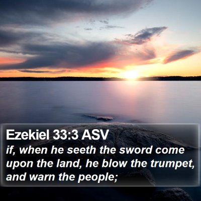 Ezekiel 33:3 ASV Bible Verse Image