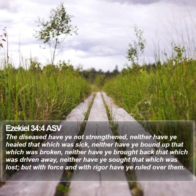 Ezekiel 34:4 ASV Bible Verse Image