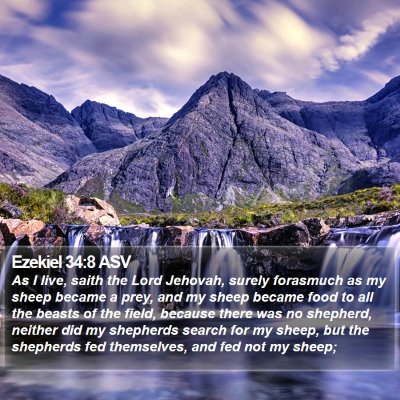 Ezekiel 34:8 ASV Bible Verse Image