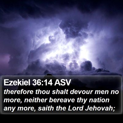 Ezekiel 36:14 ASV Bible Verse Image