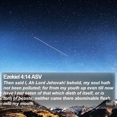 Ezekiel 4:14 ASV Bible Verse Image